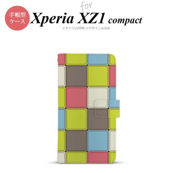 【手帳型 スマホ カバー ケース】【SO02K】【エクスペリア XZ1】手帳型 ケース SO-02K スマホ カバー Xperia XZ1 Compact エクスペリア パッチワーク風 ミックスG nk-004s-so02k-dr1677【メール便送料無料】