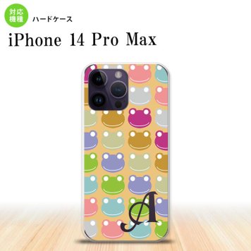 iPhone14 ProMax iPhone14 Pro Max スマホケース 背面ケース ハードケース カエル かえる B ベージュ +アルファベット 2022年 9月発売 nk-i14pm-164i