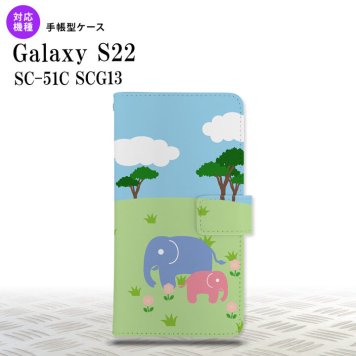 SC-51C SCG13 Galaxy S22 手帳型スマホケース カバー ゾウ  nk-004s-s22-dr691