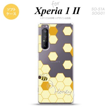 Xperia 1 II 5G スマホケース 背面カバー ストラップホール有り ソフトケース ハニー クリア 薄黄 ストラップホール おしゃれ かわいい かっこいい メンズ レディース nk-xp12-tp1689