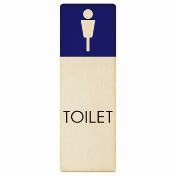 トイレ プレート 木製 男 E1 長方形 縦書き 9x27cm ドア サインステッカー ピクトサイン トイレマーク表示 案内 注意 施設 御手洗 TOILET おしゃれ シンプル 安全対策