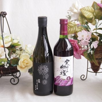  夏の純米吟醸酒と国産ワインセット(実りの収穫 赤ワイン やや甘口(山梨県)720ml金鯱 夏の純米吟醸夢吟醸(愛知県)720ml