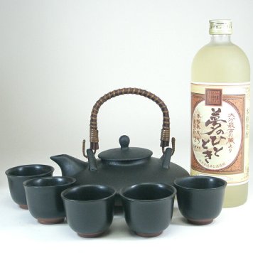 黒千代香セット5客ツル付（【限定酒】井上酒造　夢のひととき　25度　720ｍｌ）焼酎ギフト