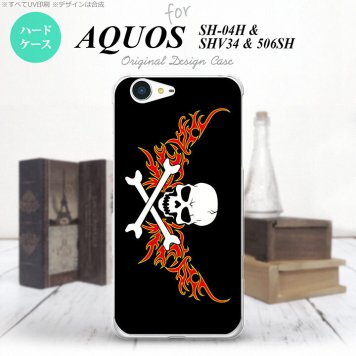 【SH04H】【スマホケース/スマホカバー】【アクオス ゼータ】SH04H スマホケース AQUOS ZETA SH04H カバー アクオス ゼータ ドクロ白横 赤黄 nk-sh04h-881【メール便送料無料】