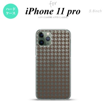 iPhone11Pro iPhone11 Pro スマホケース ハードケース 千鳥 格子 小 茶 クリア メンズ レディース nk-i11p-912