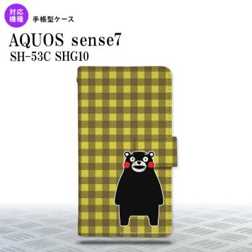 sense7 sense7 手帳型スマホケース カバー くまモン チェック 黄 2022年 11月発売 nk-004s-sens7-drkm17