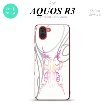 SH-04L SHV44 R3 AQUOS R3 スマホケース カバー ピンスト 白 ピンク nk-r3-1246
