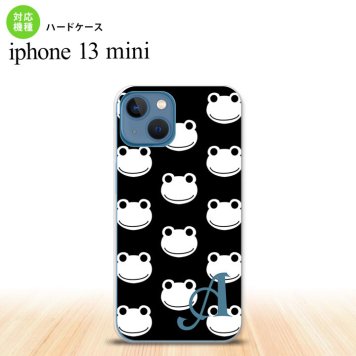 iPhone13mini iPhone13 mini ケース ハードケース カエル かえる A 黒 白 +アルファベット  nk-i13m-168i