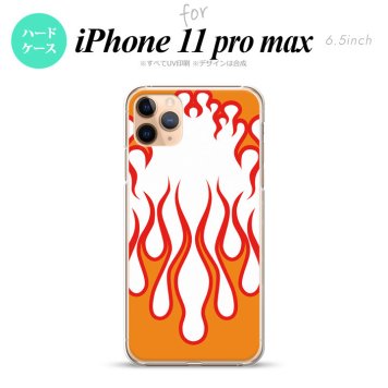 iPhone11ProMax iPhone11pro max スマホケース ハードケース ファイヤー 炎 白 赤 メンズ レディース nk-i11pm-1309