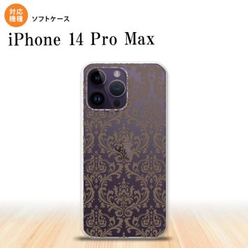 iPhone14 ProMax iPhone14 Pro Max スマホケース 背面ケースソフトケース ダマスク A クリア 茶 2022年 9月発売 nk-i14pm-tp461