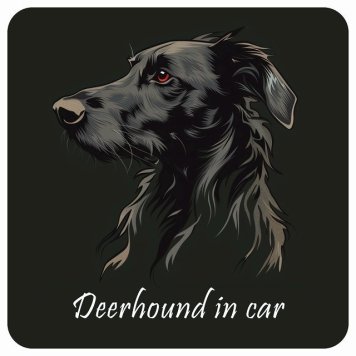 ドッグ カーステッカー イラスト付 Dog in Car ディアハウンド Aタイプ セーフティサイン 犬種別 正方形 13x13cm シール リア あおり運転対策 Dog Sticker 屋外 屋内 防水 かわいい おしゃれ 安全対策 カーサイン
