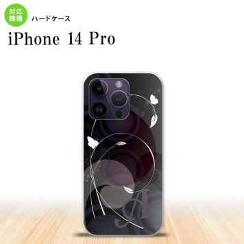 iPhone14 Pro iPhone14 Pro スマホケース 背面ケース ハードケース バタフライ 蝶 A 黒 +アルファベット 2022年 9月発売 nk-i14p-204i