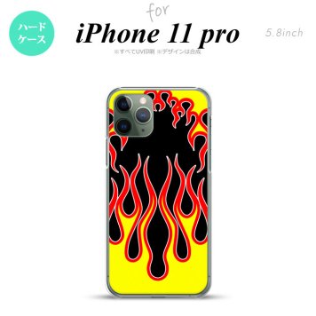 iPhone11Pro iPhone11 Pro スマホケース ハードケース ファイヤー 炎 黒 黄 メンズ レディース nk-i11p-1301
