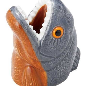 セトクラフト 歯ブラシスタンド ピラニア 磁器製 歯ブラシ立て 洗面所 収納 ペン立て ハンコスタンド 面白雑貨 ギフト プレゼント 贈り物 癒し グッズ インテリア雑貨 卓上収納