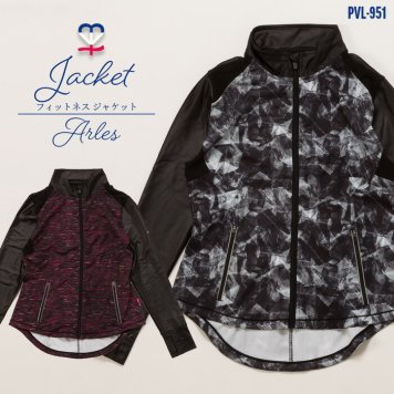 レディース ヨガウェア ジム ジャケット 羽織り ストレッチ PROVENCE トレーニング アルル Arles ジャンバー 伸縮 スポーツ 指穴付き プロヴァンス メッシュ フィットネス レザー風 おしゃれ
