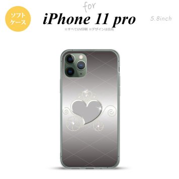 iPhone11Pro iPhone11 Pro スマホケース ソフトケース ハート E グレー メンズ レディース nk-i11p-tp318