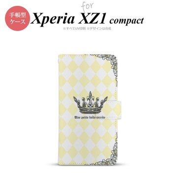 【手帳型 スマホ カバー ケース】【SO02K】【エクスペリア XZ1】手帳型 ケース SO-02K スマホ カバー Xperia XZ1 Compact エクスペリア 王冠 黄 nk-004s-so02k-dr1454【メール便送料無料】