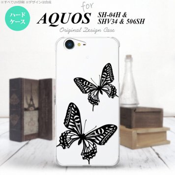 【SH04H】【スマホケース/スマホカバー】【アクオス ゼータ】SH04H スマホケース AQUOS ZETA SH04H カバー アクオス ゼータ 蝶 クリア×黒 nk-sh04h-857【メール便送料無料】