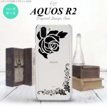 AQUOS R2 アクオス アール2 SH-03K SHV42 専用 スマホケース カバー ハードケース バラA クリア×黒 nk-r2-1065[スマホ,スマホケース,スマホカバー,ケース,カバー,ジャケット]