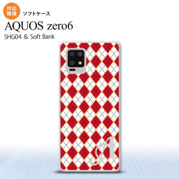 SHG04 SHG04 ZERO6 AQUOS zero6 スマホケース ソフトケース アーガイル 赤 青 +アルファベット メンズ レディース nk-zero6-tp1403i