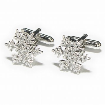 鎌倉カフス工房 雪の結晶 カフスボタン・カフリンクス メンズ  ec051 結婚式 旦那 プレゼント ギフト 彼氏 父の日 誕生日プレゼント