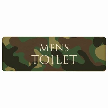 トイレ プレート 木製 MENS 文字タイプ 迷彩 カラー 長方形 27x9cmドア サインプレート ピクトサイン トイレマーク表示 案内 注意 施設 御手洗 TOILET おしゃれ シンプル 安全対策
