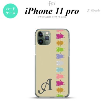 iPhone11Pro iPhone11 Pro スマホケース ハードケース カエル かえる 帯 B ベージュ +アルファベット メンズ レディース nk-i11p-673i