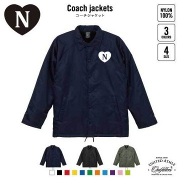 イニシャルハート/名入れボア裏地付きコーチジャケット 左胸ワンポイントミリタリー アメカジ ブラック ネイビー カーキ ストリート ブルゾン アウター