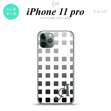 iPhone11Pro iPhone11 Pro スマホケース ハードケース スクエア ドット 黒 +アルファベット メンズ レディース nk-i11p-1365i