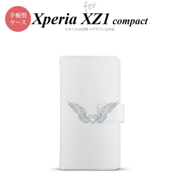 【手帳型 スマホ カバー ケース】【SO02K】【エクスペリア XZ1】手帳型 ケース SO-02K スマホ カバー Xperia XZ1 Compact エクスペリア 翼(ハート) 白×白 nk-004s-so02k-dr472【メール便送料無料】