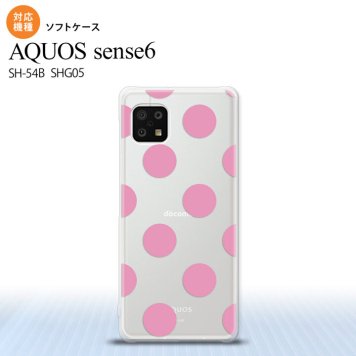 SH-54B SHG05 AQUOS sense6 スマホケース ソフトケース ドット 水玉 A ピンク メンズ レディース nk-sens6-tp004