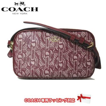 コーチ アウトレット COACH ショルダーバッグ F40112 PVC チェーン プリント クロスボディー ポーチ 斜め掛け / ポシェット IMCLA(クラレット)【RCP】【楽天カード分割】