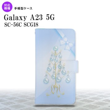 Galaxy A23 GalaxyA23 手帳型スマホケース カバー ツリーオブジェ 水色 2022年 10月発売 nk-004s-a23-dr304