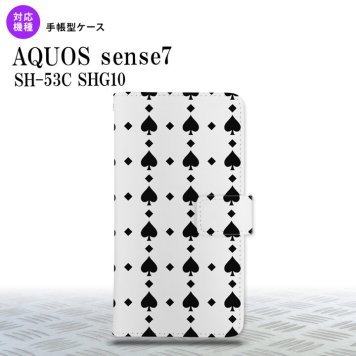 sense7 sense7 手帳型スマホケース カバー トランプ スペード クリア 黒 2022年 11月発売 nk-004s-sens7-dr537