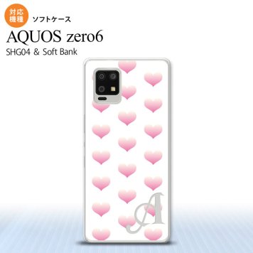 SHG04 SHG04 ZERO6 AQUOS zero6 スマホケース ソフトケース ハート A 白 ピンク +アルファベット メンズ レディース nk-zero6-tp118i