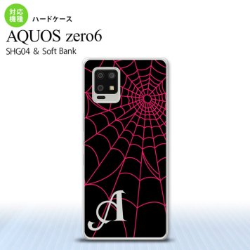 SHG04 SHG04 ZERO6 AQUOS zero6 スマホケース ハードケース 蜘蛛 巣 A ピンク +アルファベット メンズ レディース nk-zero6-935i