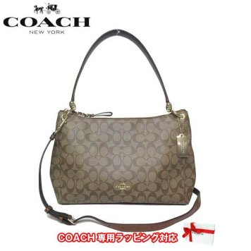 コーチ アウトレット COACH ショルダーバッグ F28967 PVC×レザー シグネチャー ミア ハンドル付き ショルダーバッグ IME74(カーキ×サドル2) 【RCP】【楽天カード分割】