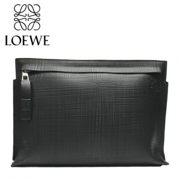 LOEWE ロエベ T POUCH LINEN Tポーチ バッグ クラッチバッグ レディース メンズ 鞄 牛革 カーフレザー ブラック 黒 10188W05 1100