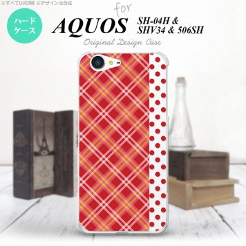 【SH04H】【スマホケース/スマホカバー】【アクオス ゼータ】SH04H スマホケース AQUOS ZETA SH04H カバー アクオス ゼータ タータン・ドット 赤 nk-sh04h-1531【メール便送料無料】