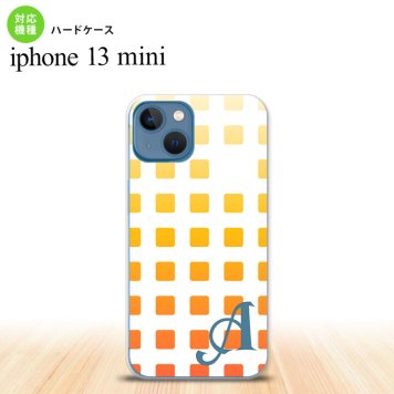 iPhone13mini iPhone13 mini ケース ハードケース スクエア ドット オレンジ +アルファベット  nk-i13m-1361i