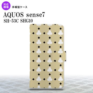 sense7 sense7 手帳型スマホケース カバー トランプ クラブ ベージュ 白 2022年 11月発売 nk-004s-sens7-dr535