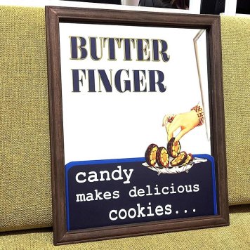 パブミラー おしゃれ アメリカン 木製 ミラー かわいい アンティーク 鏡 BUTTER FINGER 壁掛け レトロ インテリア 壁飾り お洒落 雑貨 かっこいい 可愛い カフェ バー 店舗 ガレージ