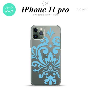 iPhone11Pro iPhone11 Pro スマホケース ハードケース ダマスク D 水色 メンズ レディース nk-i11p-1035