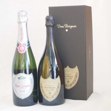 正規ドンペリ白とロジャーグラート カヴァ プラチナ ドミセック750ml　2本セット
