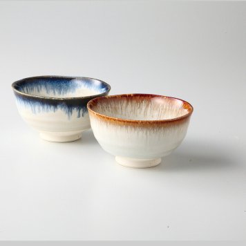 ドリップライスボウル２P 陶器 美濃焼 やきものの里から、暮らしを贈ります。　ギフト 食器 セット テーブルウェア