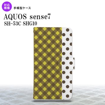 sense7 sense7 手帳型スマホケース カバー チェック ドット 黄 2022年 11月発売 nk-004s-sens7-dr1522