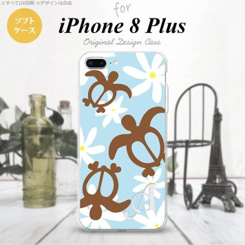 【iPhone8Plus】【スマホケース/スマホカバー】【アイフォン8プラス】iPhone8Plus スマホケース ケース アイフォン8プラス イニシャル ホヌ ティアレ 水色 nk-ip8p-tp1082ini【メール便送料無料】