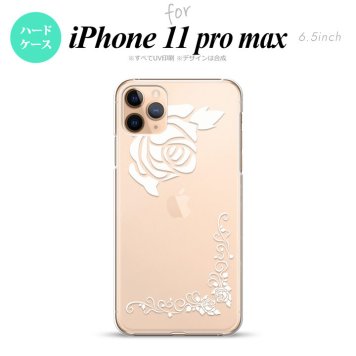 iPhone11ProMax iPhone11pro max スマホケース ハードケース バラ A クリア 白 メンズ レディース nk-i11pm-1066