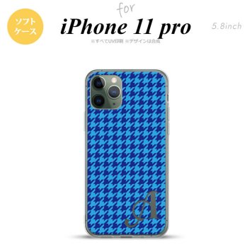 iPhone11Pro iPhone11 Pro スマホケース ソフトケース 千鳥 格子 小 青 +アルファベット メンズ レディース nk-i11p-tp904i