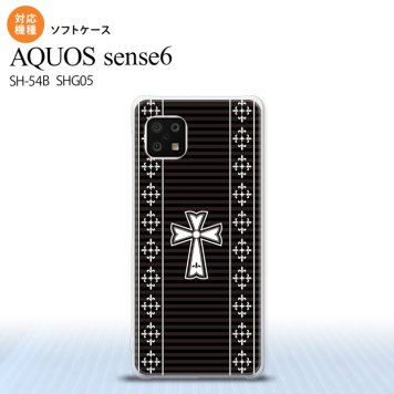SH-54B SHG05 AQUOS sense6 スマホケース ソフトケース ゴシック 黒 白 メンズ レディース nk-sens6-tp1011